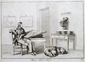 艺术家的休息，1815年 作者 Bartolomeo Pinelli